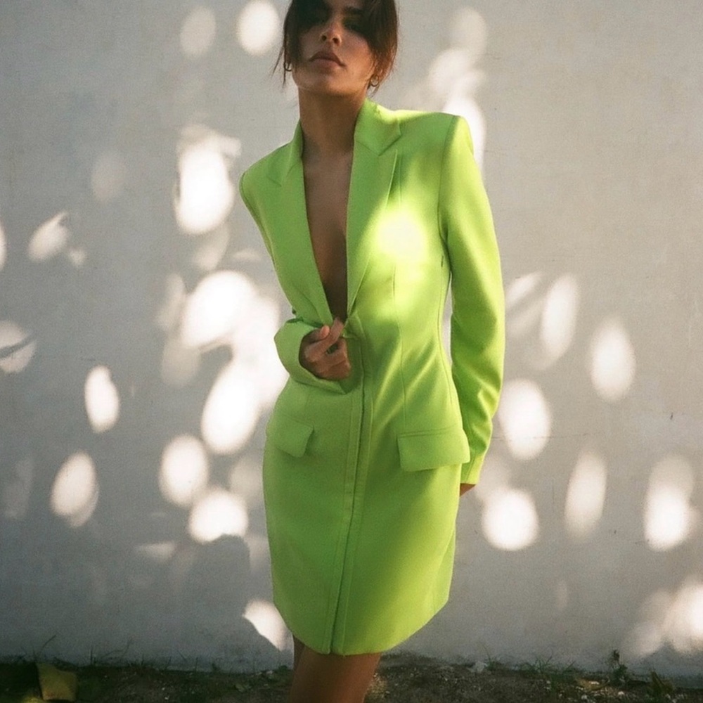 Zara Neon Green Blazer Jacket